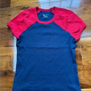 No Boundaries Red and Navy Tee